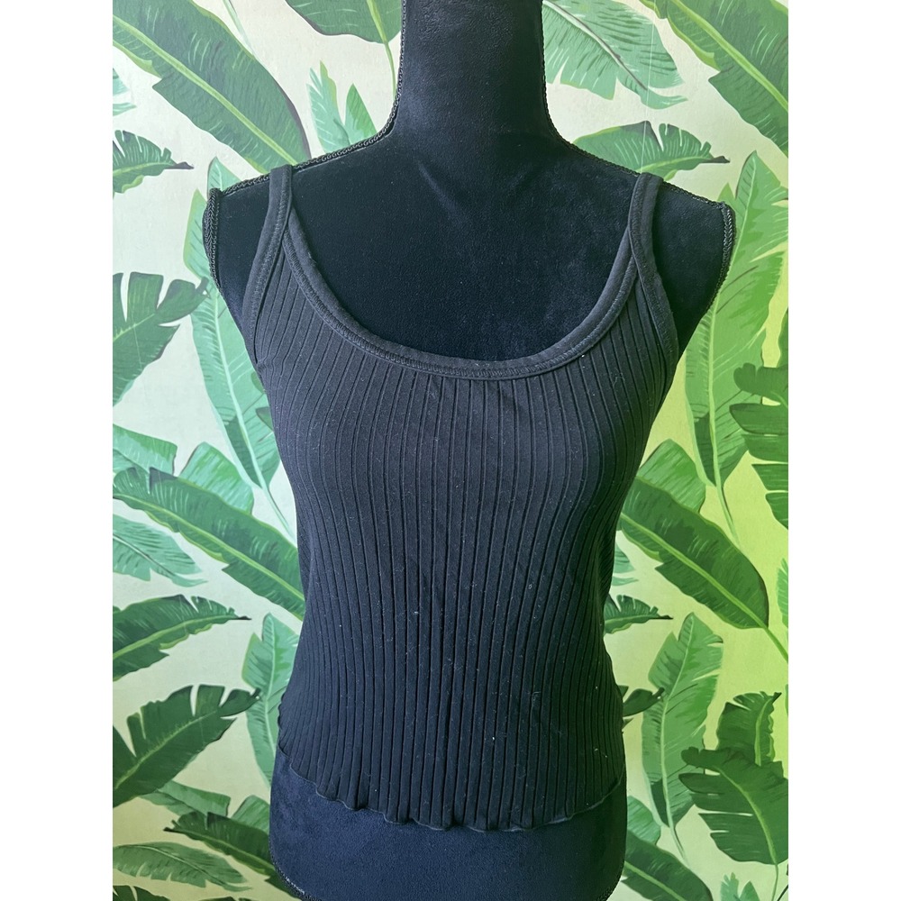 Old Navy Ribbed Tank Top Women M Black